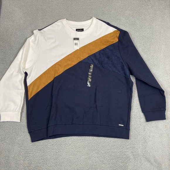 Sean John Mens Colorblock Texture Crewneck Sweatshirt Multicolor 4XL - Picture 1 of 8